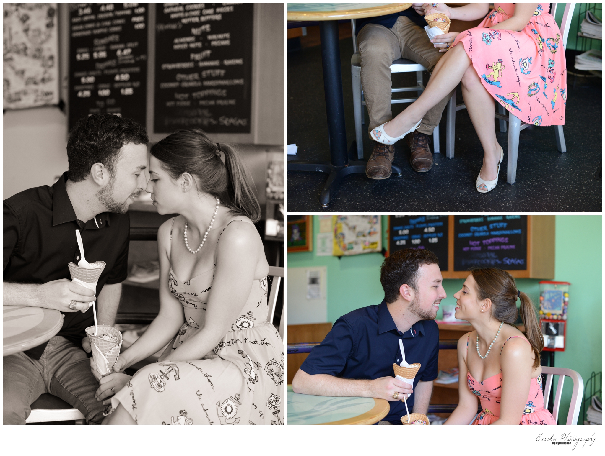 Ice Cream Shop Engagement Photography Session in Austin, TX