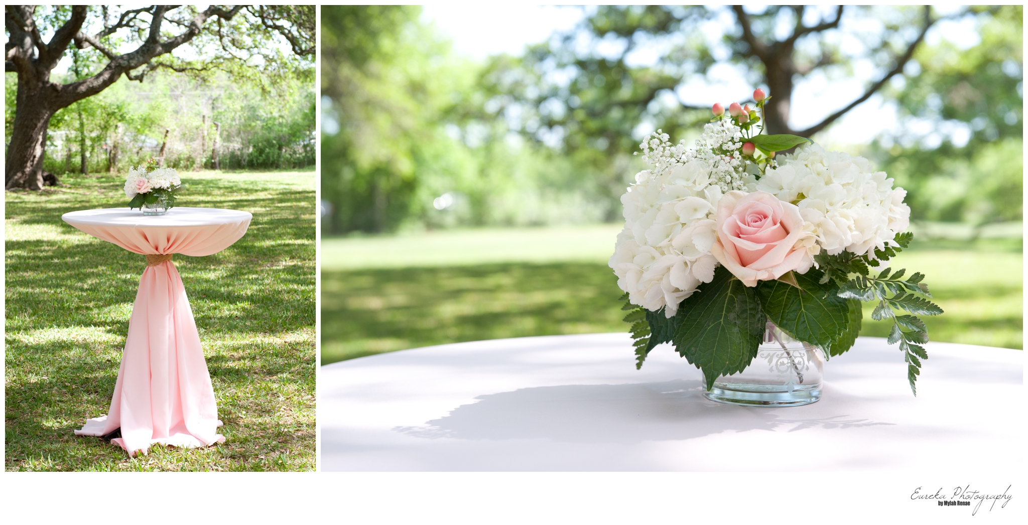 Flora Fetish flowers in pink for cocktail tables at Winfield Inn Wedding