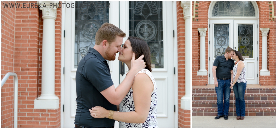 Engagement photos at catholic church in Shiner, TX