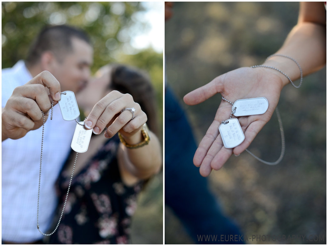 Military Proposal with Dog Tags