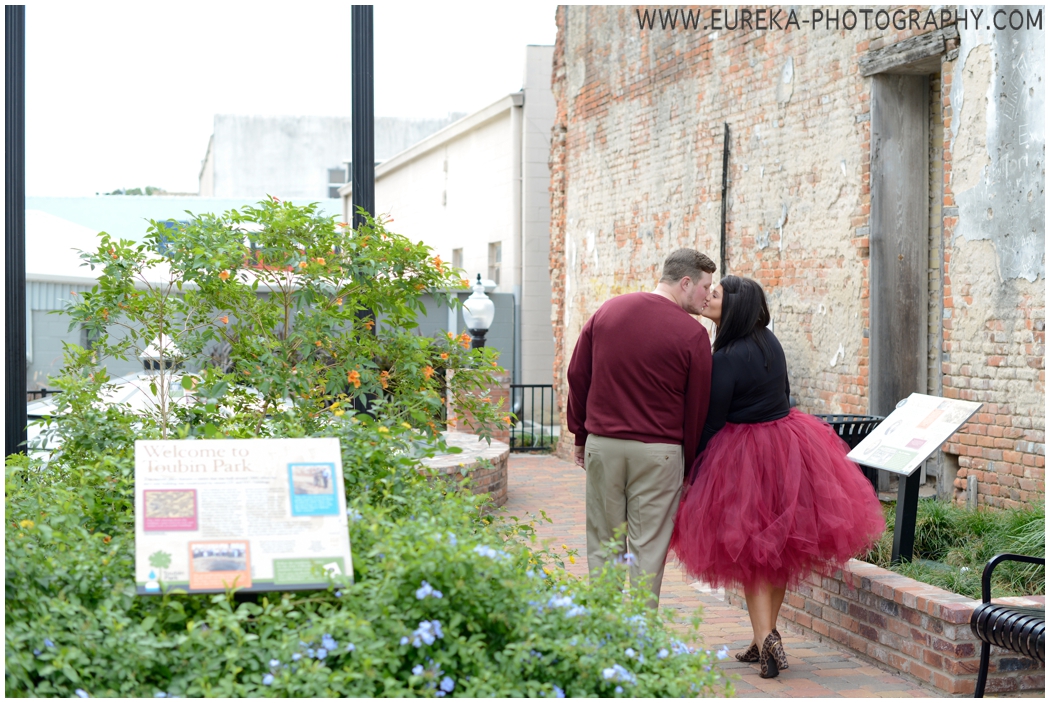 Wedding Engagement Session in downtown Brenham, Texas