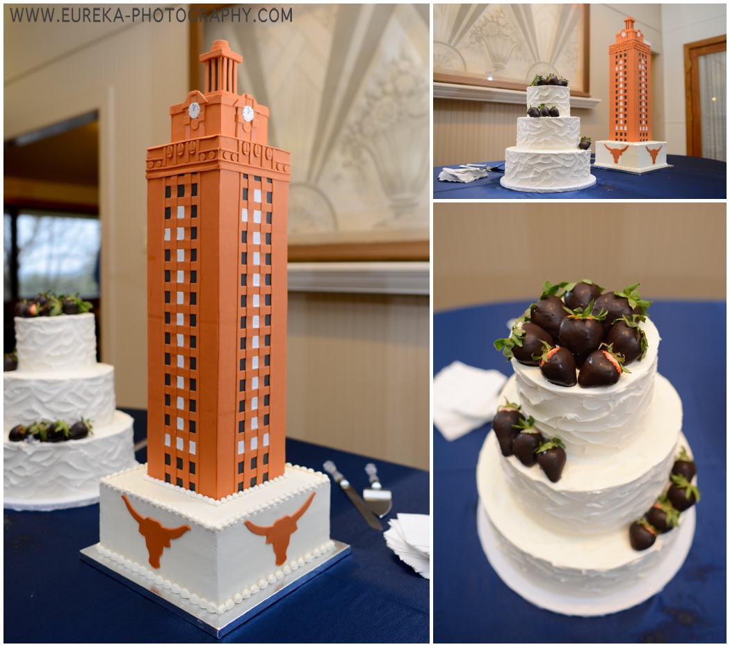 UT Tower Wedding Cake by Sweet Treets Bakery in Austin, Texas