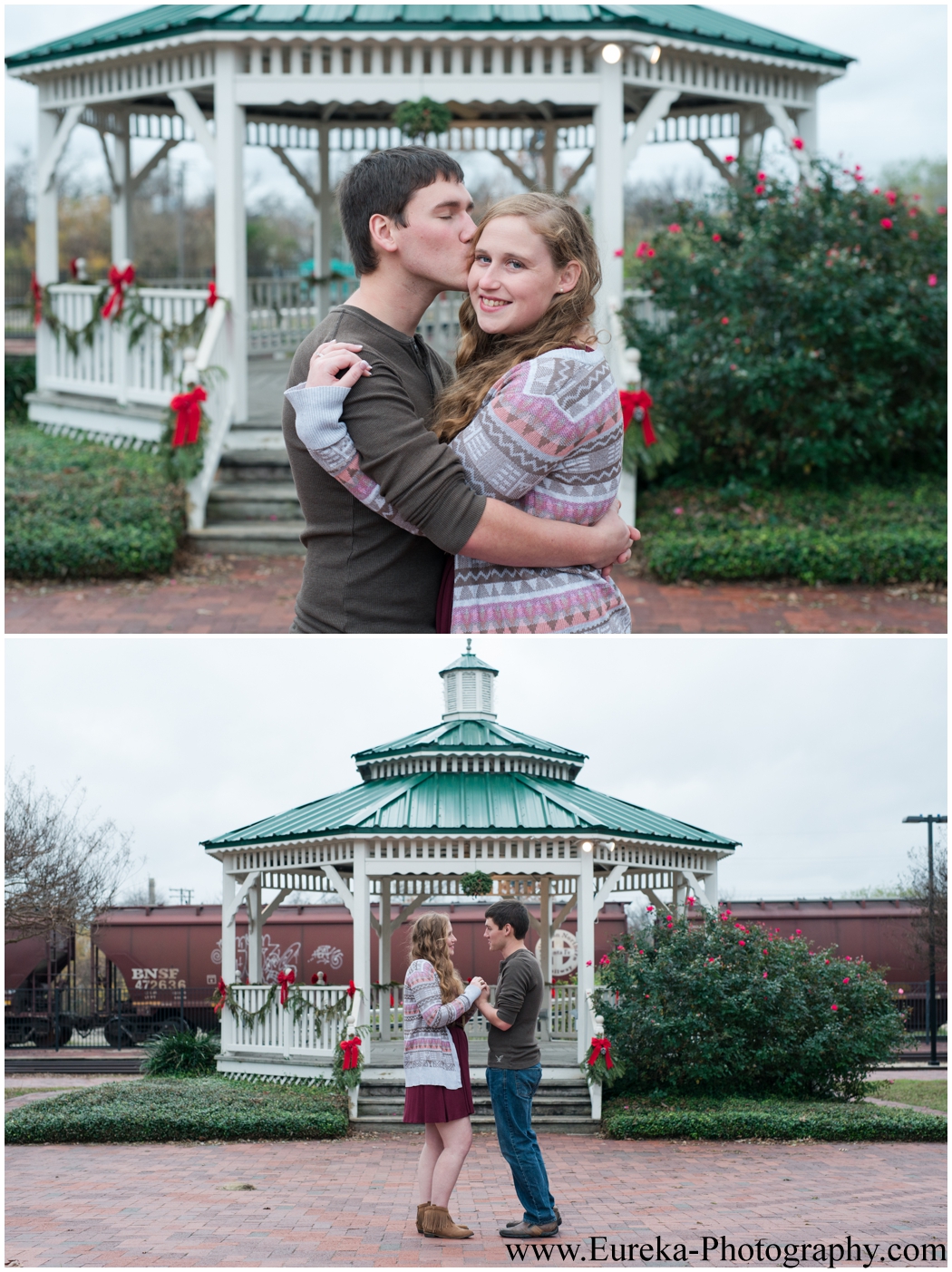 Engagement Photos at Train Station in Temple, TX