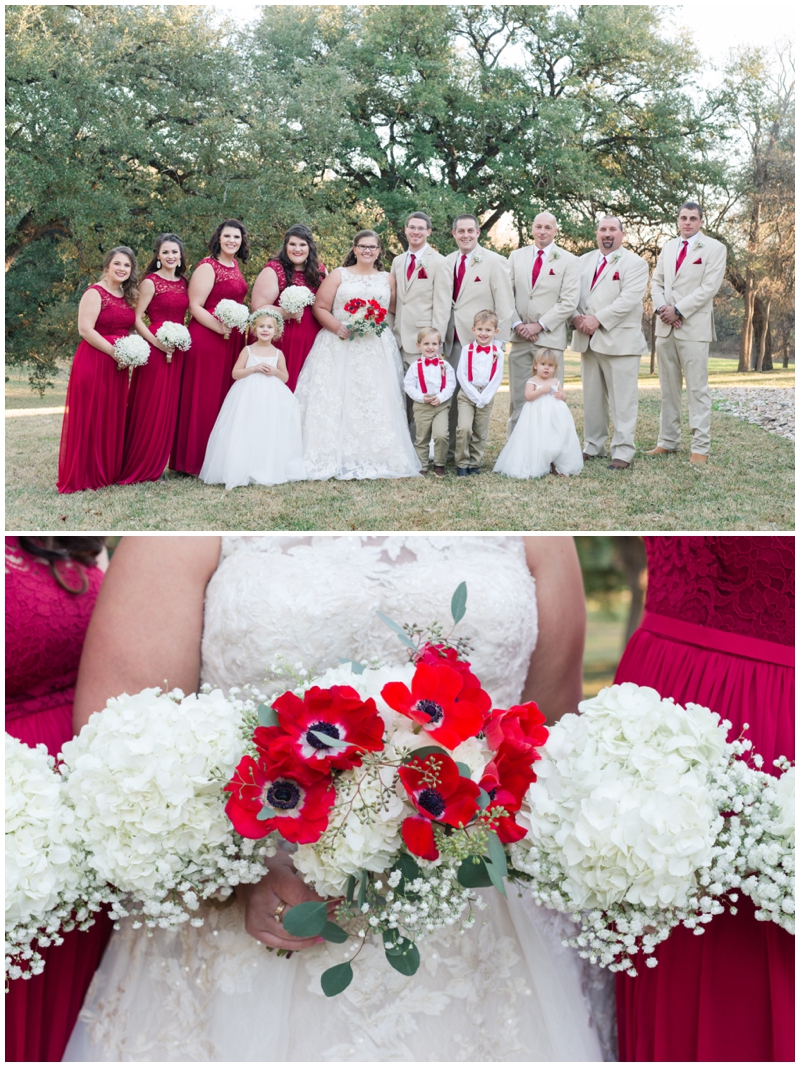 Red Wedding at Cathedral Oaks in Belton, Texas