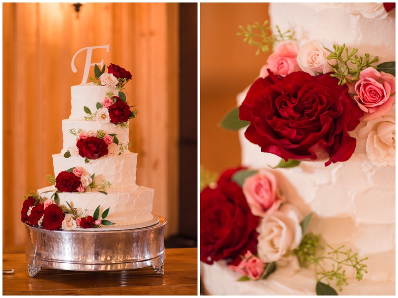 Cakes by Kathy Wedding Cake with Cranberry Florals and Blush