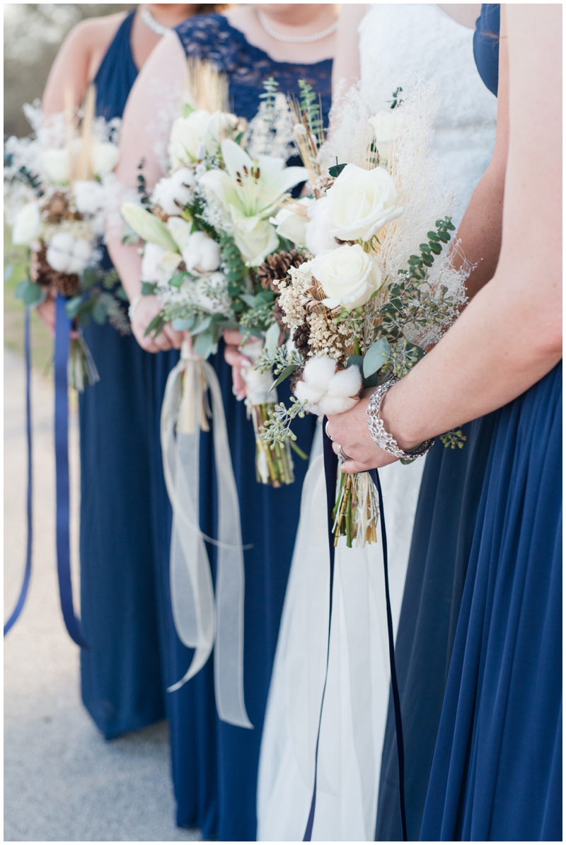 Winter Wedding Bouquets with cotton