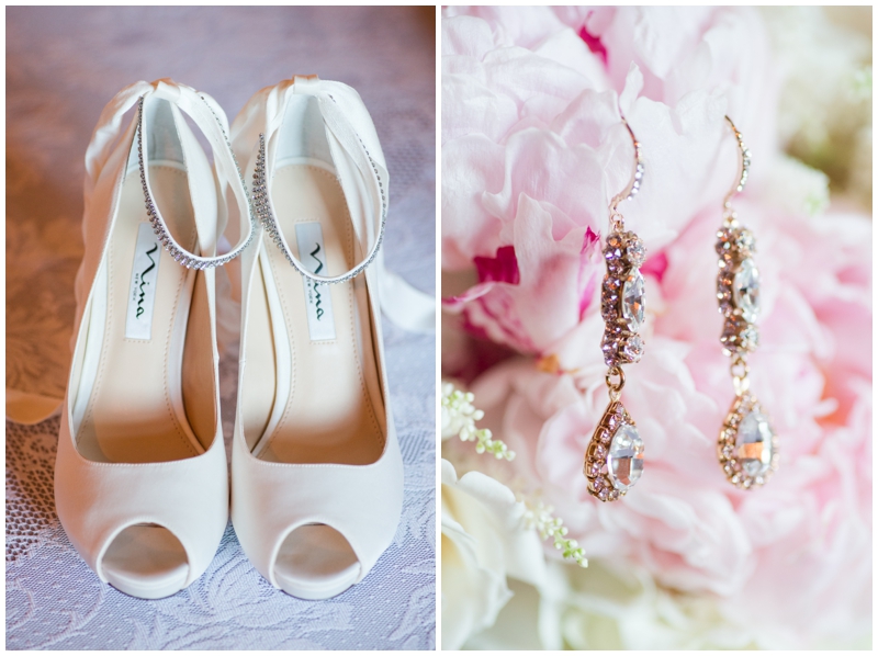 Pink and white wedding bridal details at The Springs in Georgetown, Texas 