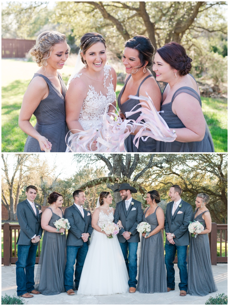 Gray and Blush Bridal Party at The Springs