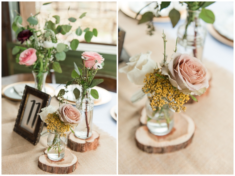 Vintage Blush wedding reception at Rustic Ranch