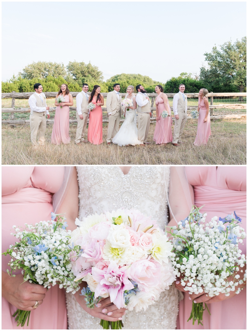 Pink bridal party at twisted ranch