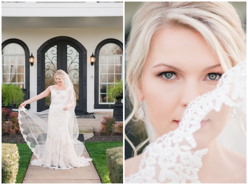 Bridal Portraits in front of the Plantation House in Pflugerville 