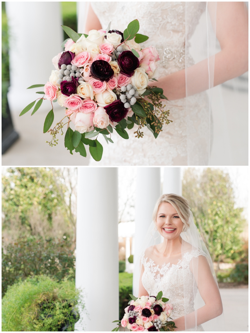 Bridal Bouquet by HEB blooms in burgundy and blush 