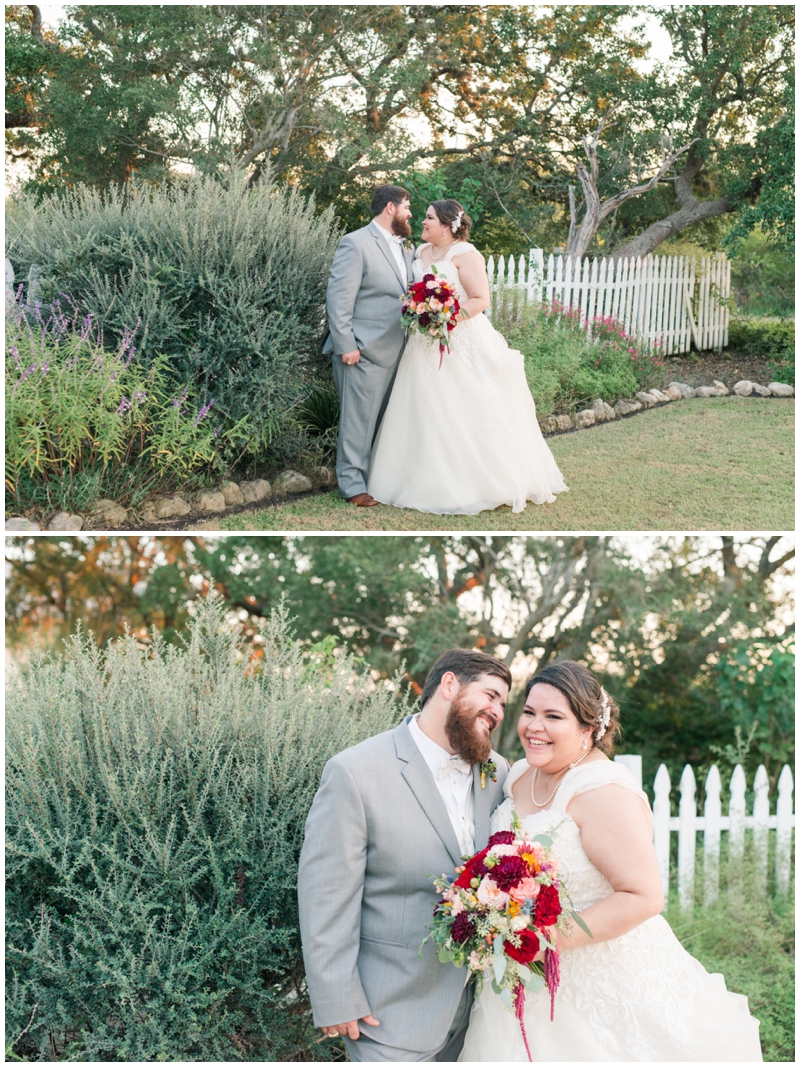 Hofmann Ranch Wedding Photos with white picket fence 