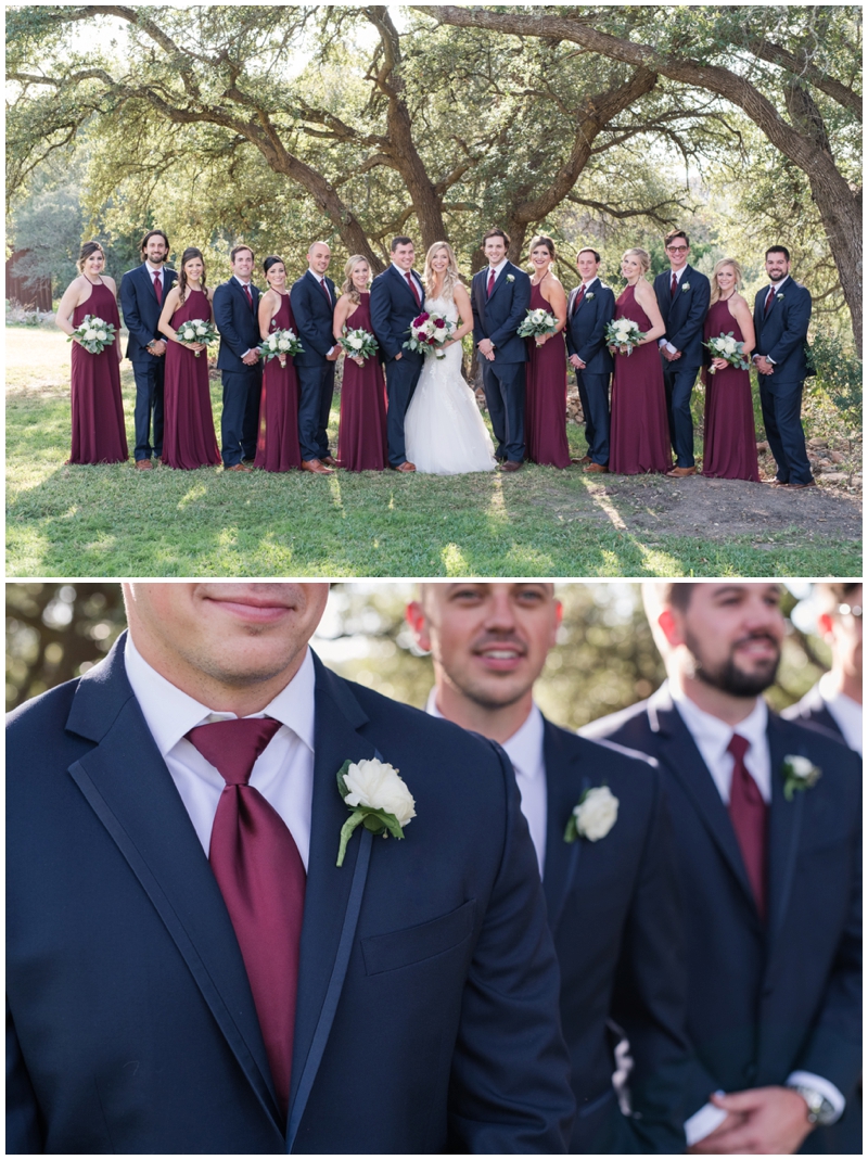 Maroon and Navy wedding party at The Milestone Georgetown 