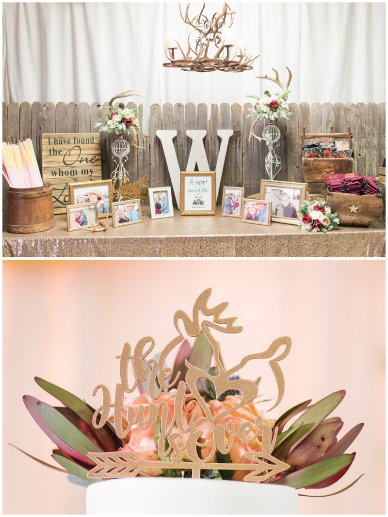 Deer Antler Wedding Decor at Country Wedding in Texas