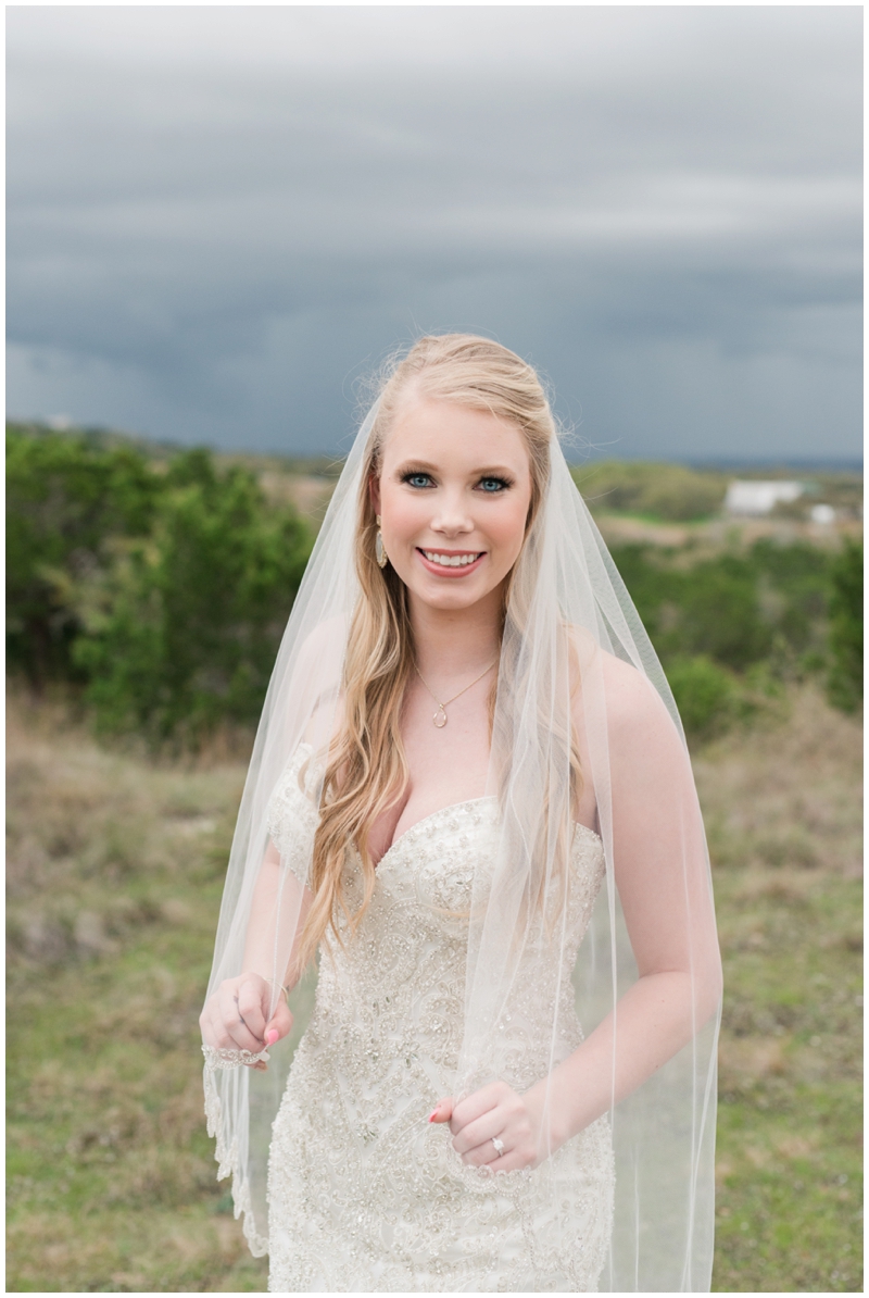 Bridal Portraits at The Terrace Club in Dripping Springs Texas during a thunderstorm 