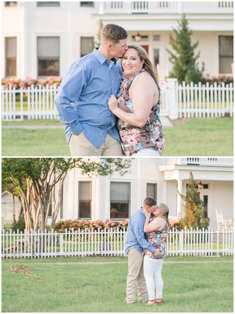 Old Settlers Park Engagement Session with white picket fence 