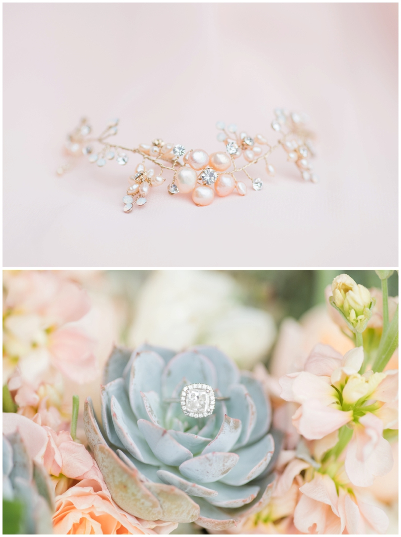 blush bridal details