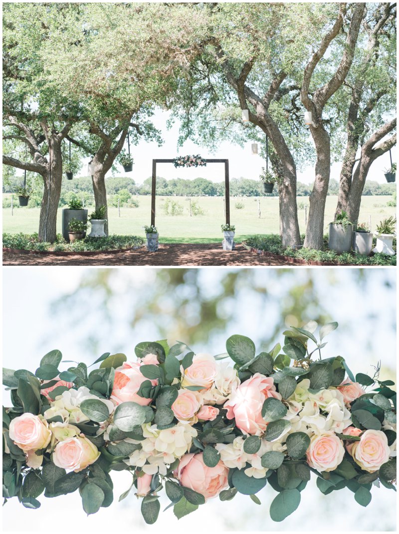 Outdoor wedding ceremony site at Stonehouse Villa in Driftwood Texas