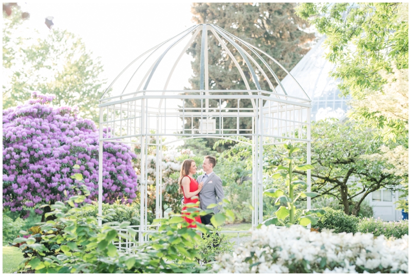 Wright Park Conservatory engagement photos in Tacoma Washington