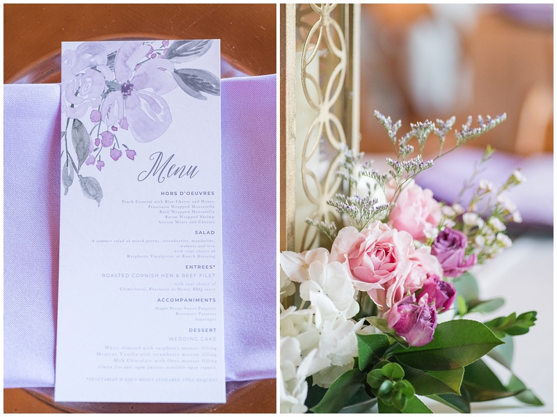 Purple and Pink wedding reception at The Milestone Georgetown Wedding Venue 