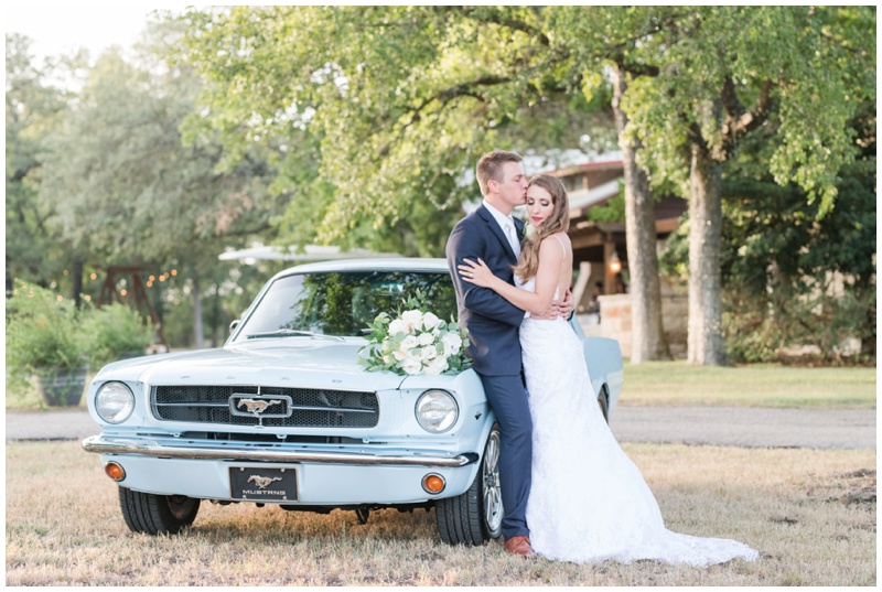 Vintage Ford Mustang used for Wedding Exit from Kindred Oaks