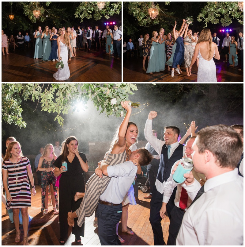 Bouquet Toss and Kindred Oaks Wedding