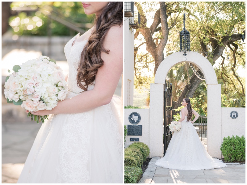 Laguna Gloria Bridal Portraits with Sixpence Floral bouquet in Austin