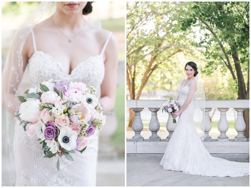 Dream Weddings and Events bridal bouquet with blush and lavender flowers in Austin Texas