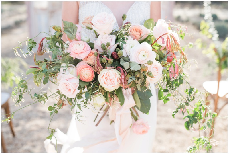 Foraged Bridal Bouquet for White Sparrow Barn wedding near Dallas