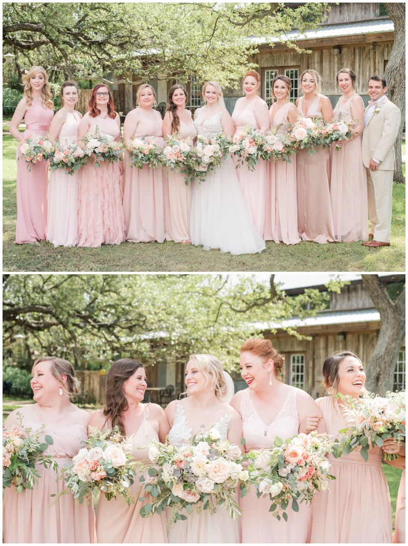 Blush Bridesmaids dresses at Vista West Ranch wedding in September 