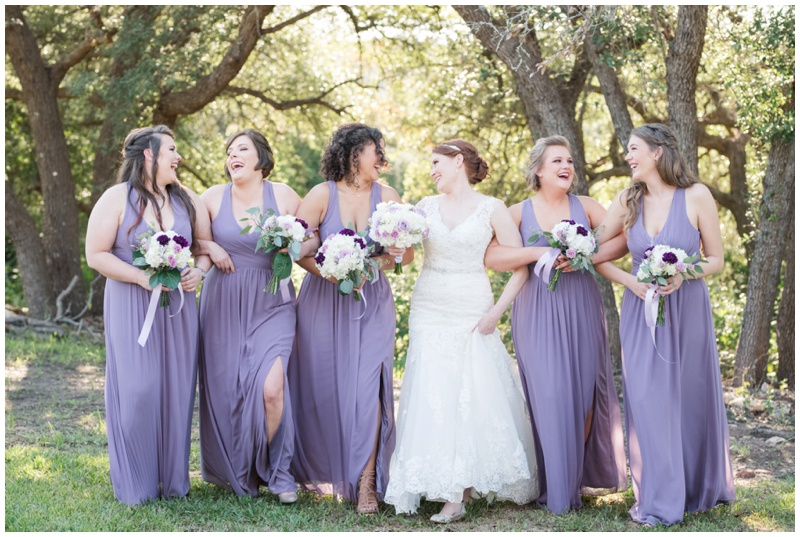 bridesmaids in lavender dresses