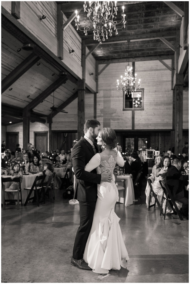 First Dance as husband and wife at Cedar Skies Barn Wedding in Burnet