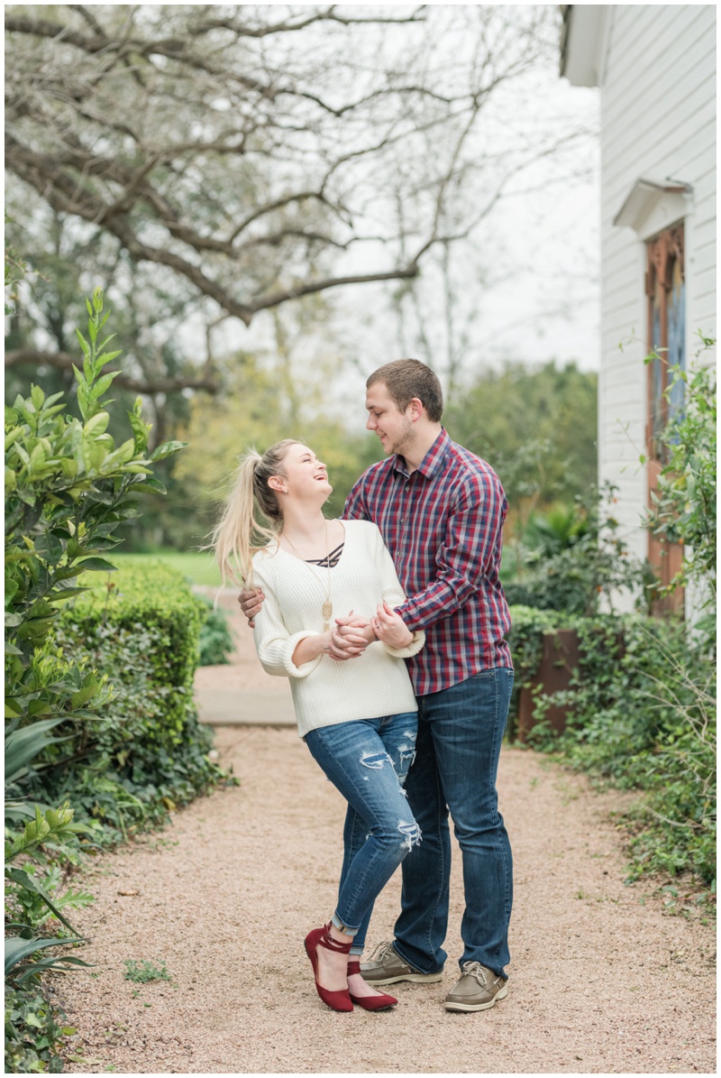 Barr Mansion Engagement Photos with church stained glass doors