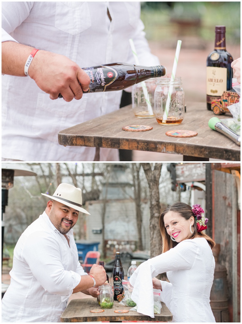 ATX couple makes Mojitos during their engagement session at The Sekrit Theater