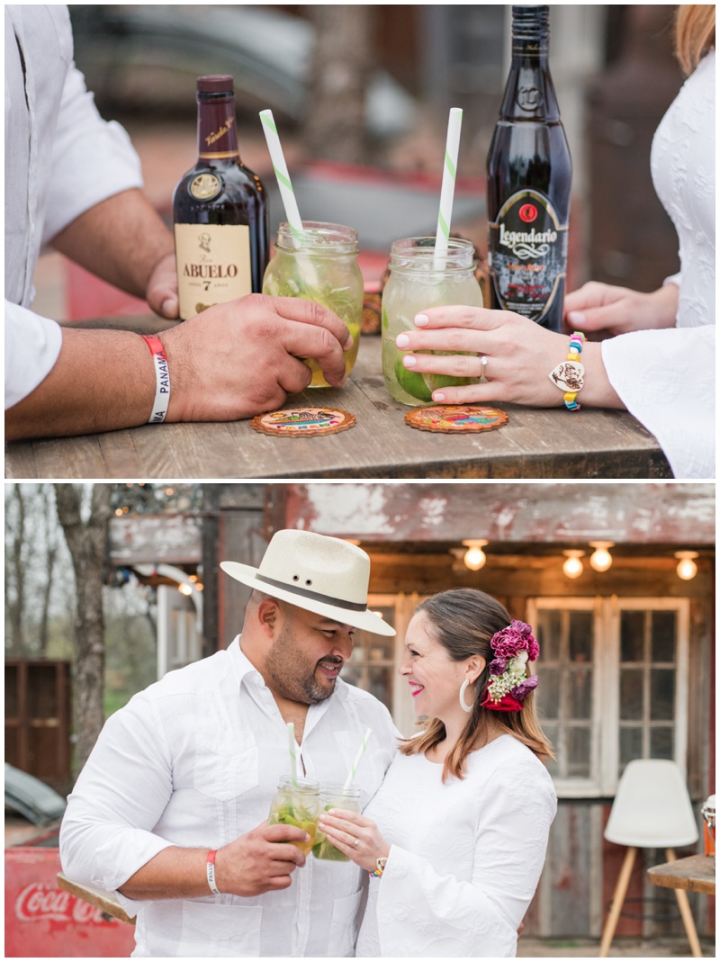 Cuba and Panama Themed engagement photos in Austin Texas