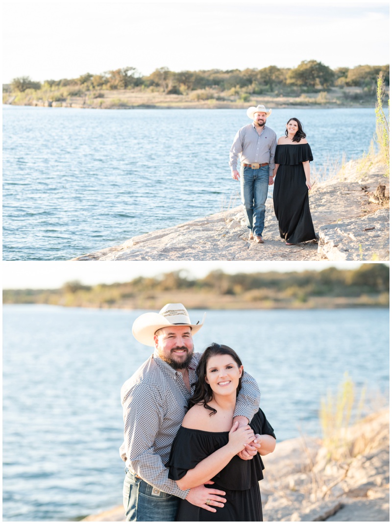 Georgetown Texas engagement photos with the lake in the background