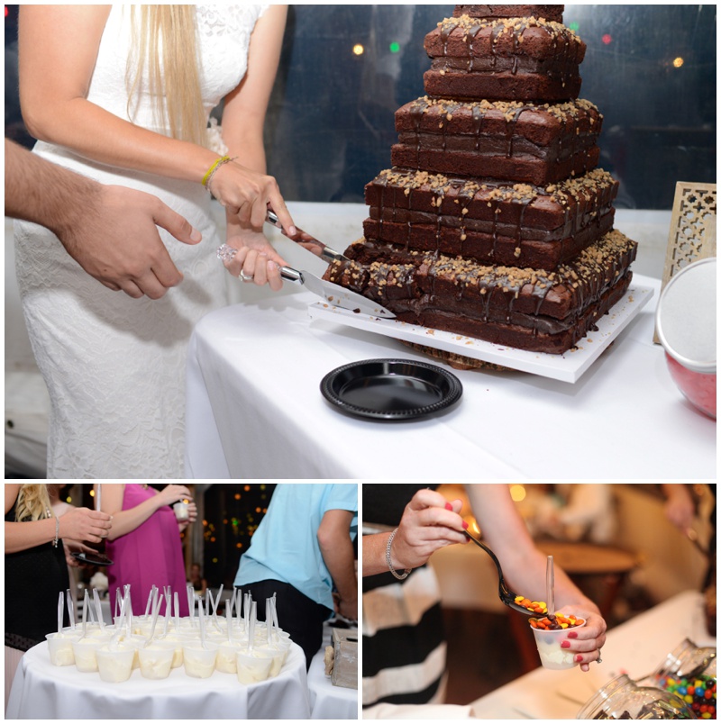 Brownie Sundae Bar at wedding for couples who don't like cake