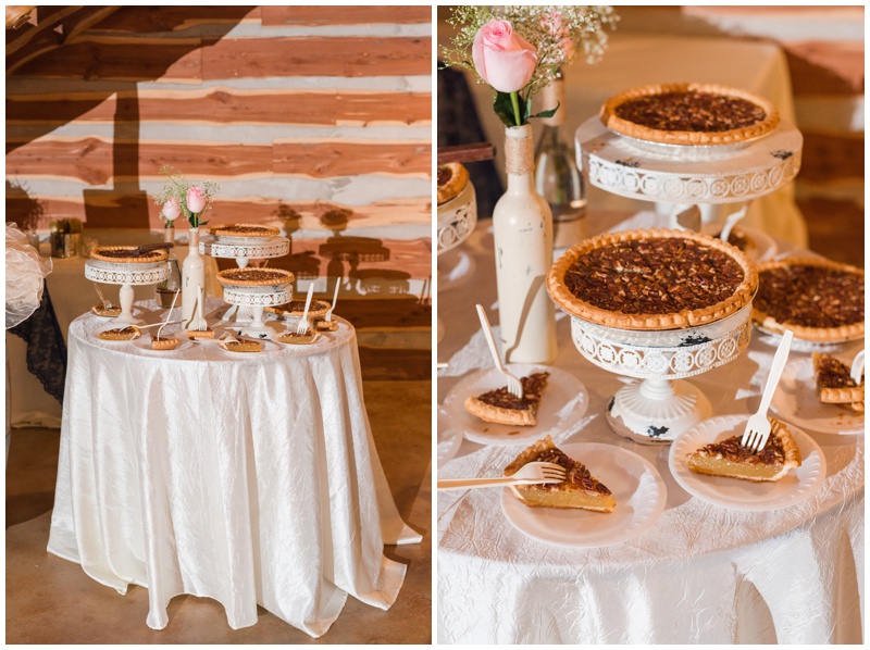 Bride and Groom serve pie instead of wedding cake