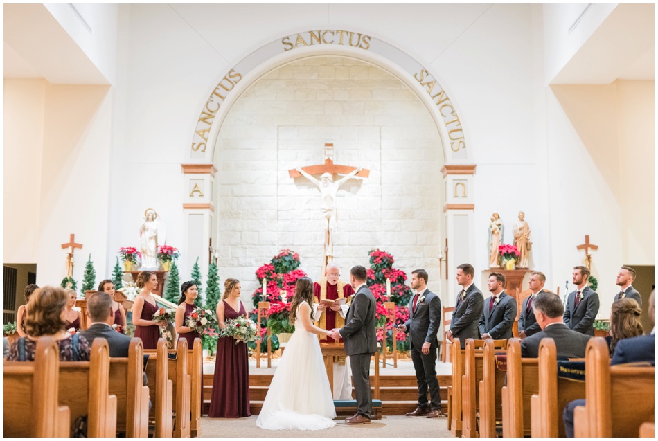 St Joseph Honey Creek Catholic Church Wedding Ceremony in December 