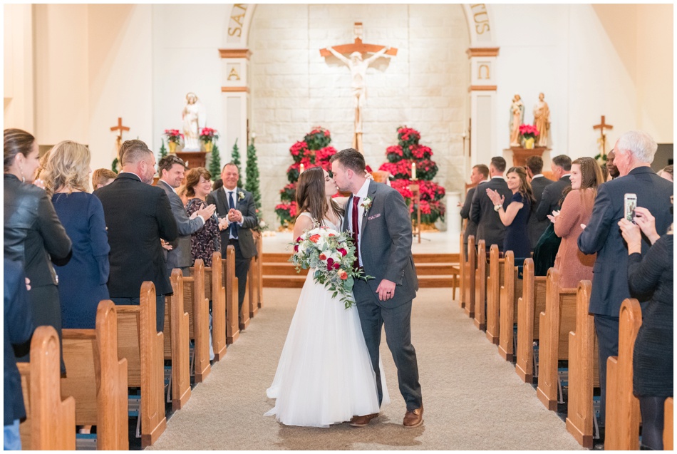 St Joseph Catholic Church Honey Creek Wedding Ceremony at Christmastime 