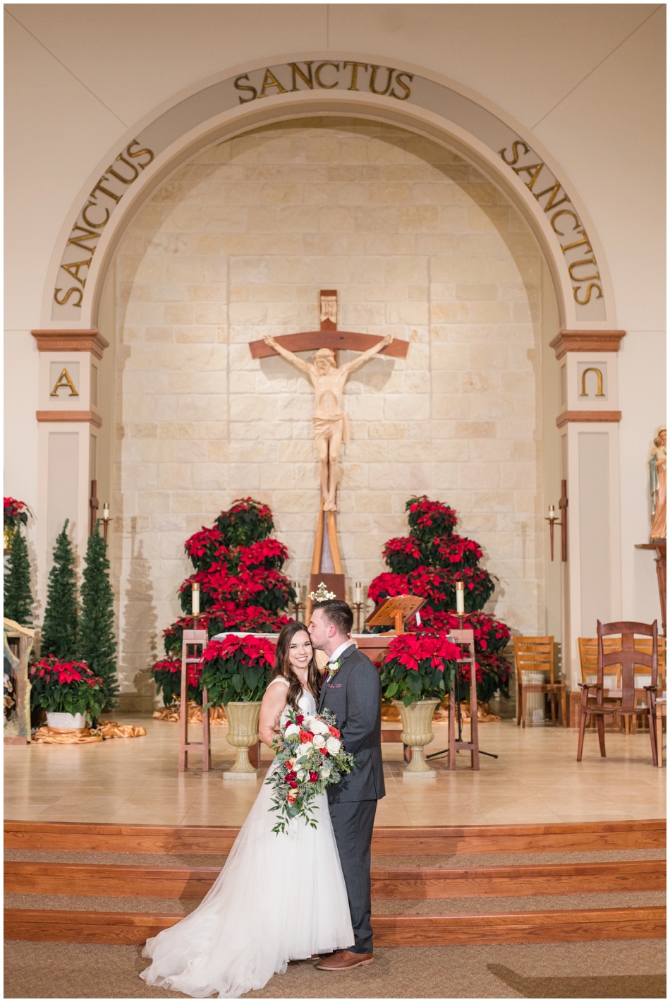 Wedding Photos inside St Joseph Catholic Church Honey Creek