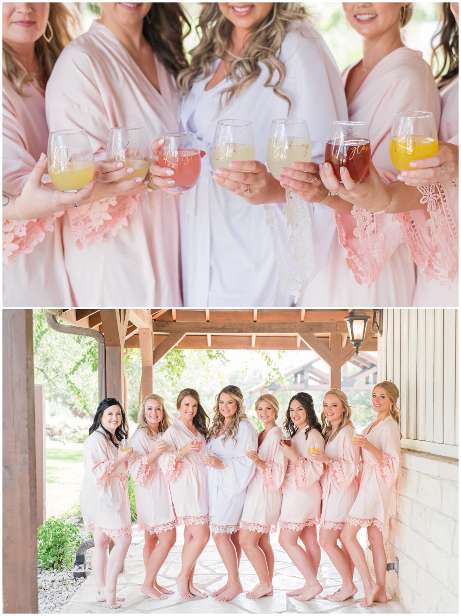 Bridesmaids in matching robes at The Milestone in Georgetown