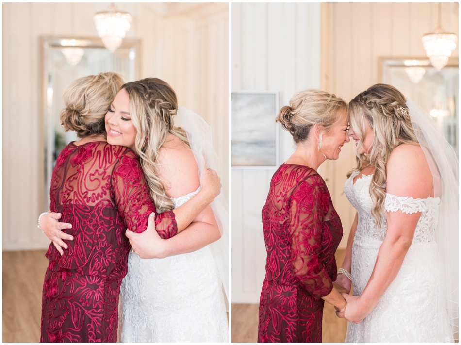 Mom helps bride into dress at The Milestone Georgetown