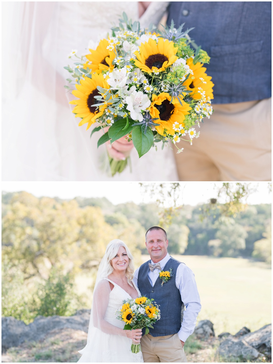 Sunflower wedding at CW Hill Country Ranch in Boerne Texas
