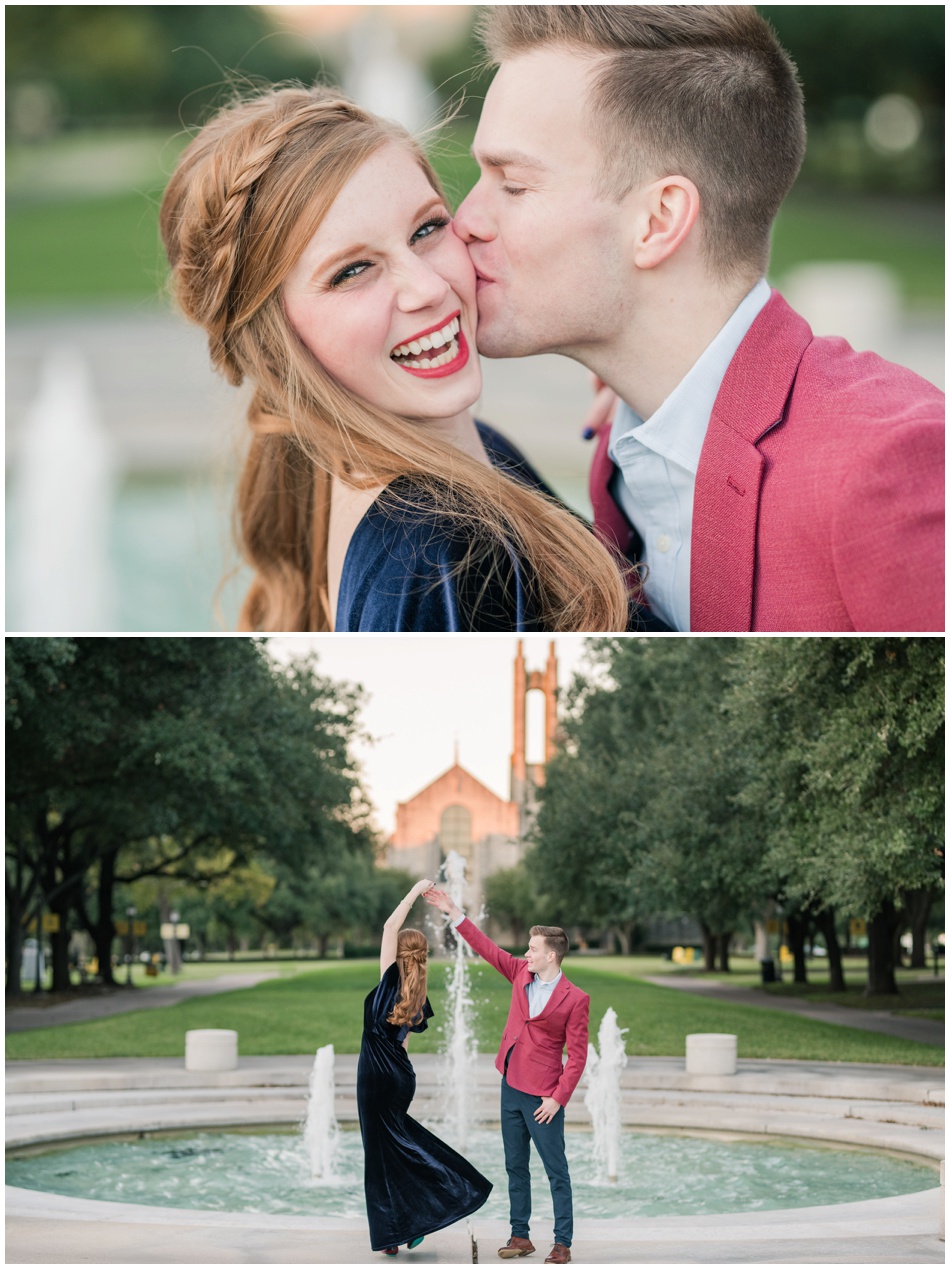 Southwester University Campus Engagement Photos in Georgetown Texas