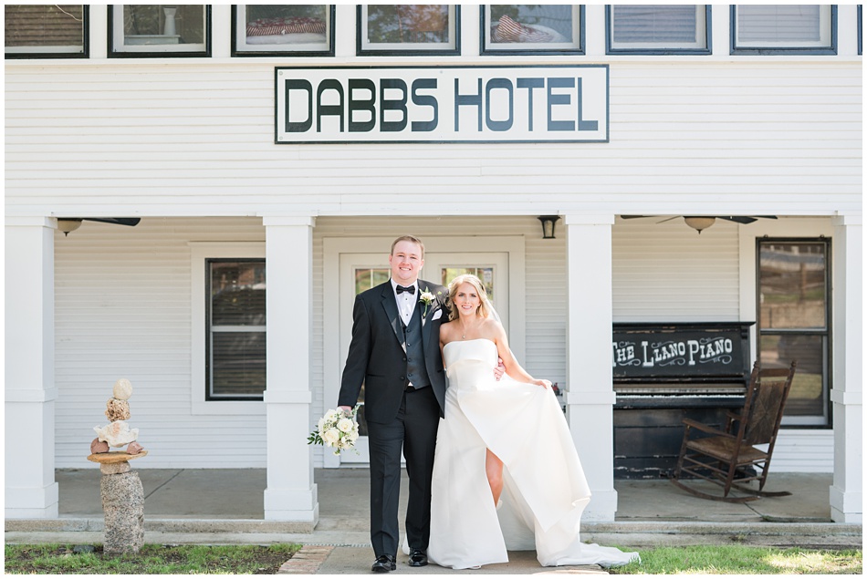Dabbs Hotel Wedding Photographer in Llano Texas