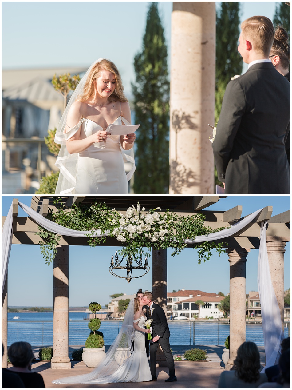 Wedding Ceremony at Falls Point Lawn of Horseshoe Bay Resort