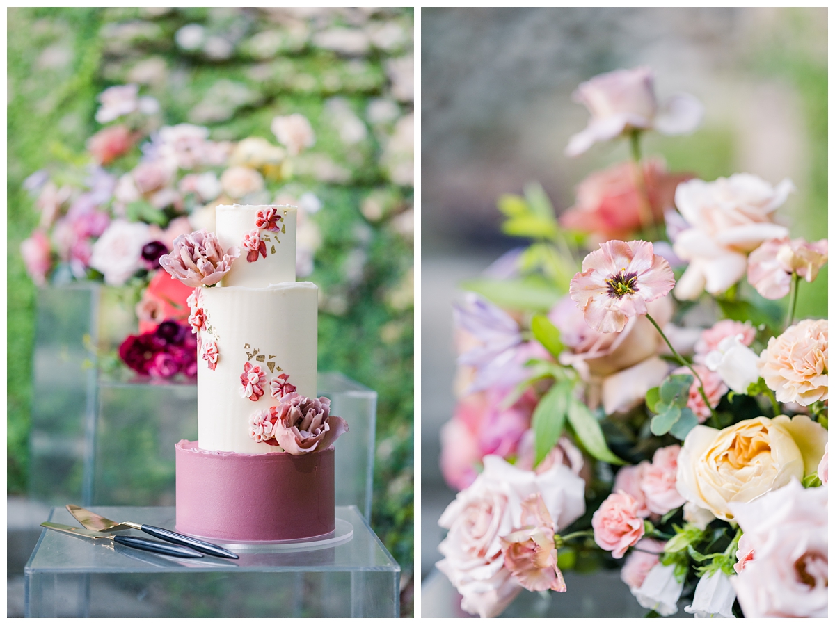 Garden party wedding cake by Feathers and Frosting