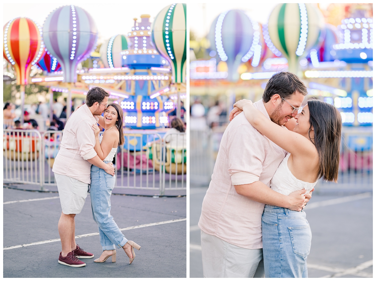 Rodeo Austin Engagement Pictures at the carnival 